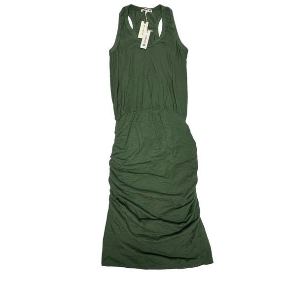 Final Price NWT Sundry for Anthropologie Ruched Jersey Tank Dress Green 1 or s - Picture 3 of 14